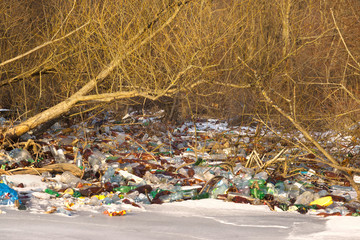 Plastic garbage lake