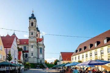 Fototapeta na wymiar Marktplatz und Kloster Ottobeuren, Bayern, Deutschland 