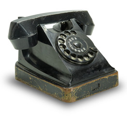 black, old, retro telephone