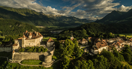 The medieval village of Gruyeres, Switzerland