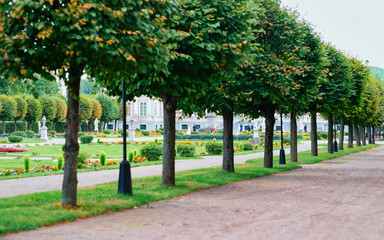 Pathway in Kuskovo park in Moscow in Russia