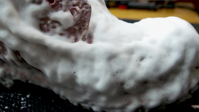 Dry cleaning shoes when using steam