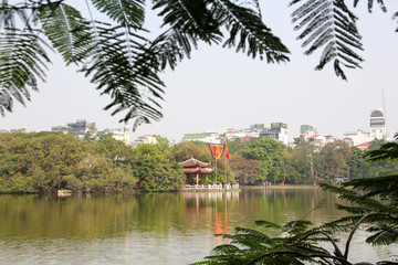 Fototapeta na wymiar Beautiful Vietnam - a famous Lake in Hanoi