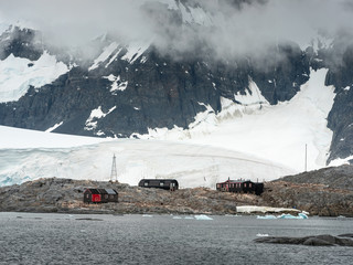 view to british base Port Lakroy in Antarctica