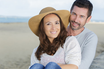 portrait of middle-aged couple on the beach