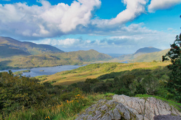 landscape with mountains and clouds