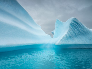 lines and shapes of blue iceberg