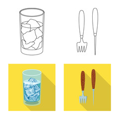 Vector illustration of texture and frozen sign. Set of texture and transparent vector icon for stock.