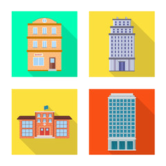 Isolated object of municipal and center symbol. Set of municipal and estate stock vector illustration.