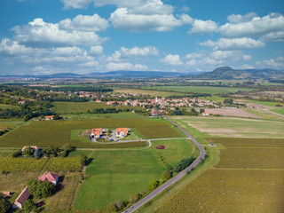 Agriculture farmland landscape in Hungary