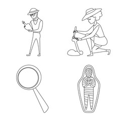 Isolated object of story and research symbol. Set of story and discovery vector icon for stock.