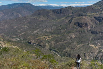 view of chicamocha canyon colombia in the Andes mountain range