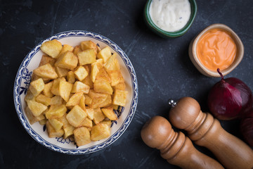 Patatas bravas, spanish fried potato