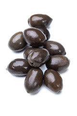 Black olives isolated on white