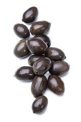 Black olives isolated on white