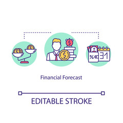 Financial forecast concept icon. Budgeting, costs planning, investing idea thin line illustration. Cash flow forecast, financial literacy. Vector isolated outline RGB color drawing. Editable stroke