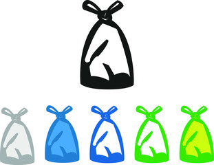 Obraz premium Plastic Trash bag icon