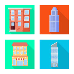 Fototapeta premium Vector illustration of municipal and center logo. Collection of municipal and estate vector icon for stock.