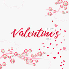 Fototapeta na wymiar Valentines Day greeting card template with typography text happy valentine`s day. valentines day lettering.