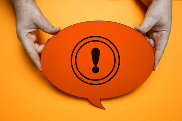 Exclamation mark, warning and safety concept