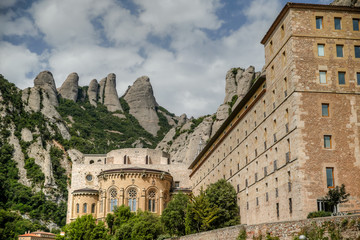 Buildings around Montserrat Spain on a sunny day