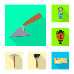 Isolated object of story and items symbol. Set of story and attributes vector icon for stock.