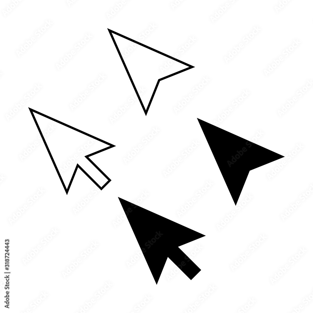Poster clean vector modern set of arrow cursors symbol icons