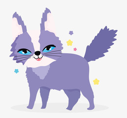 cute smilign cat domestic cartoon animal, cats pets