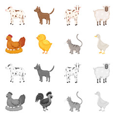 Vector illustration of breeding and kitchen symbol. Set of breeding and organic vector icon for stock.