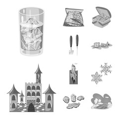 Isolated object of square and purity icon. Collection of square and frozen vector icon for stock.