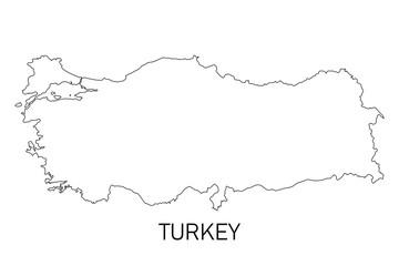 Turkey map line drawing. Isolated vector illustration.
