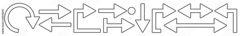 Poster arrow icon line gray | arrows | infographic illustration | direction shape symbol | pointer logo | u