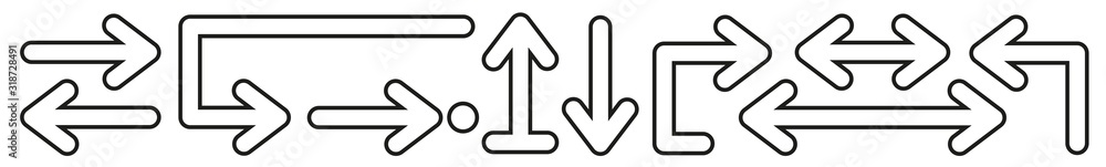 Poster arrow icon line black | arrows | infographic illustration | direction shape symbol | pointer logo | 