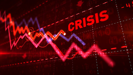 Crisis and stock markets down chart