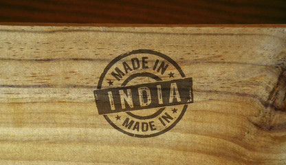 Made in India stamp and stamping