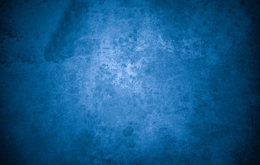 Old wall pattern texture cement blue dark abstract  blue color design are light with black gradient background. - obrazy, fototapety, plakaty