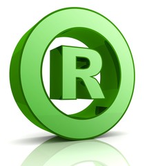 registered mark 3d illustration isolated