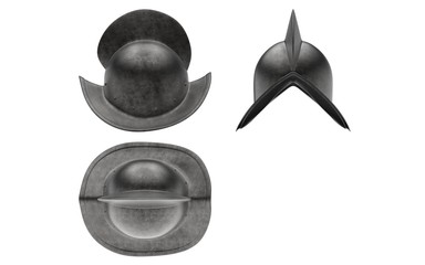 3d illustration of conquistador morion helmet isolated