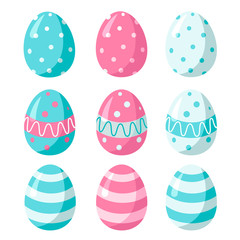 Multi-colored Easter eggs are suitable for patterns and cards