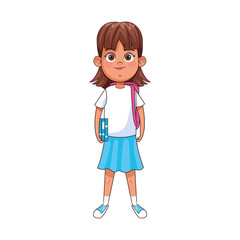 cartoon girl standing and wearing beautiful clothes