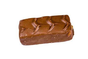 Milk chocolate bar isolated on a white background