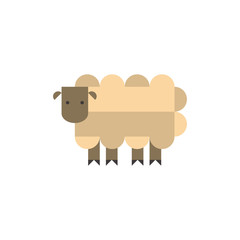 Vector illustration of a sheep farm animal in simple geometric shape. It can be good as design element of farm re