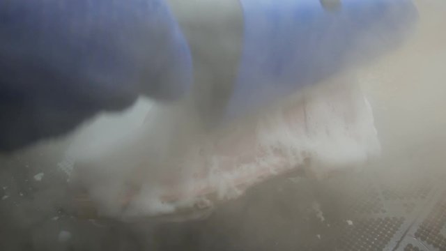 Dry cleaning shoes when using steam