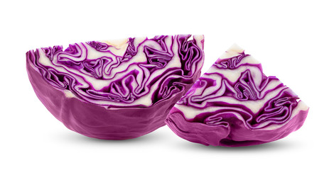 Obraz premium slice red cabbage isolated on white background