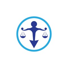Justice and law logo vector icon