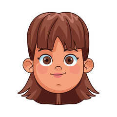 cartoon cute woman face icon, colorful design