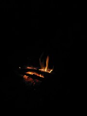 fire in fireplace