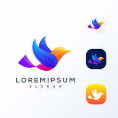 colorful bird logo design ready to use