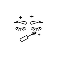 Eye, eyelashes, mascara, eyebrow icon. Simple line, outline vector makeup icons for ui and ux, website or mobile application