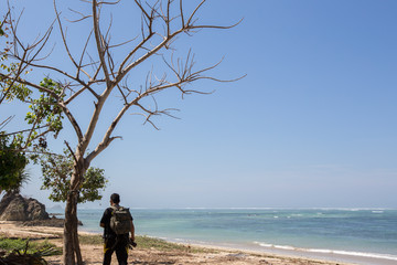 Scenic view of amazing tropical beach. Nature composition and vibrant colors.